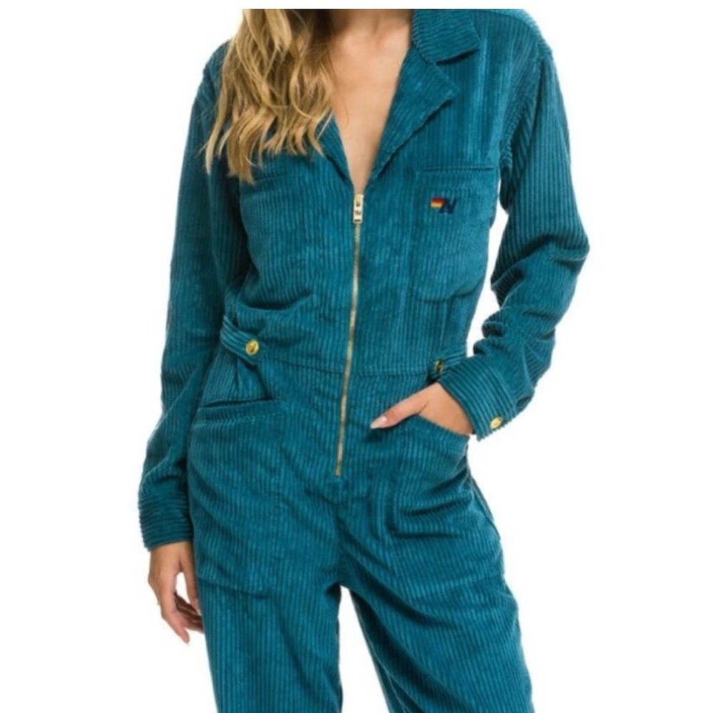 Aviator Nation Flight Suit in the color Capri SOLD OUT ONLINE